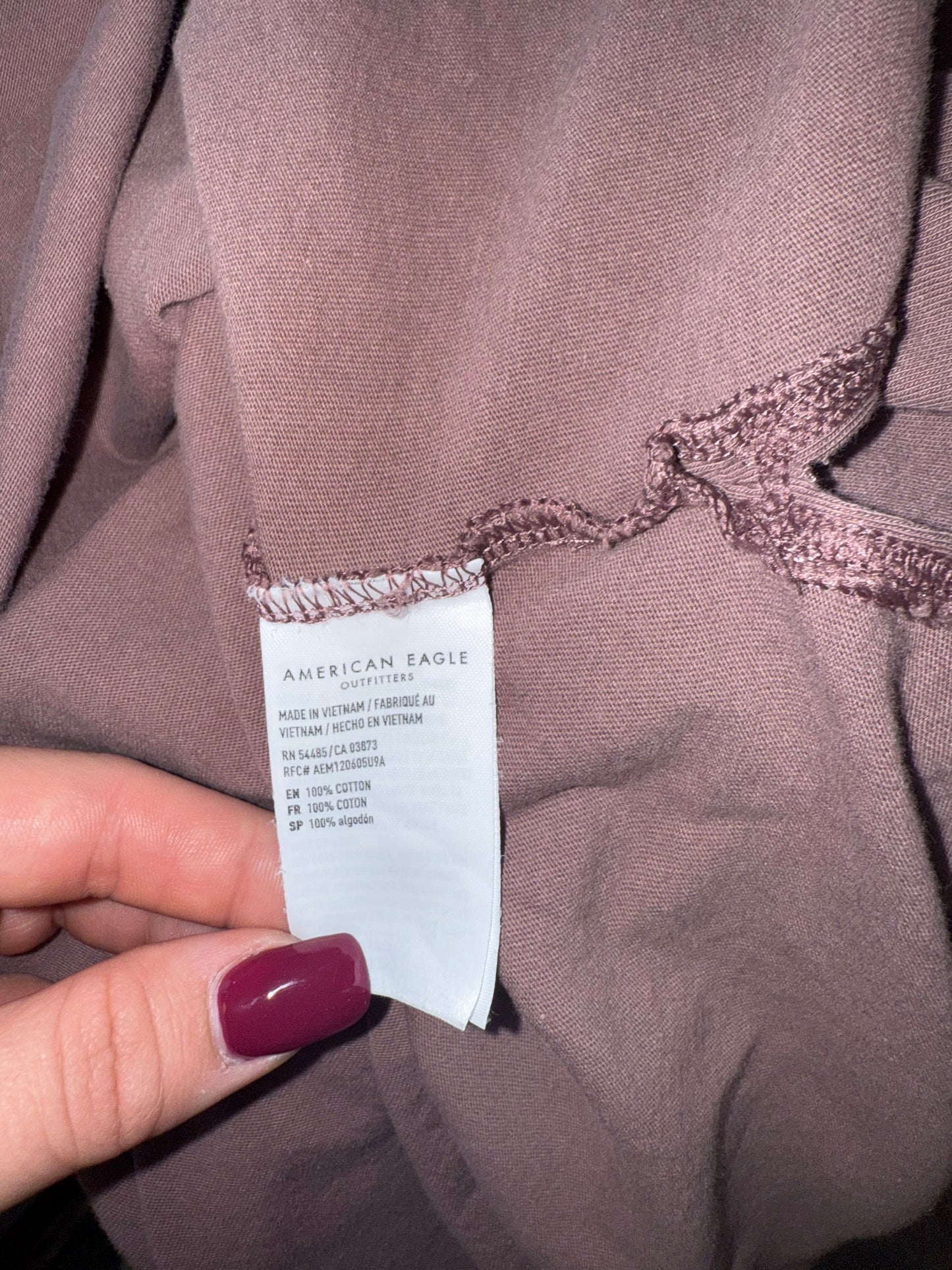 American Eagle (Large) Brown Cropped Pocket Tee