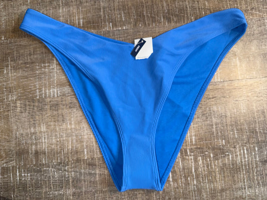 NWT Abercrombie & Fitch (XL) Brand New Blue Ribbed Cheeky Bikini Bottoms