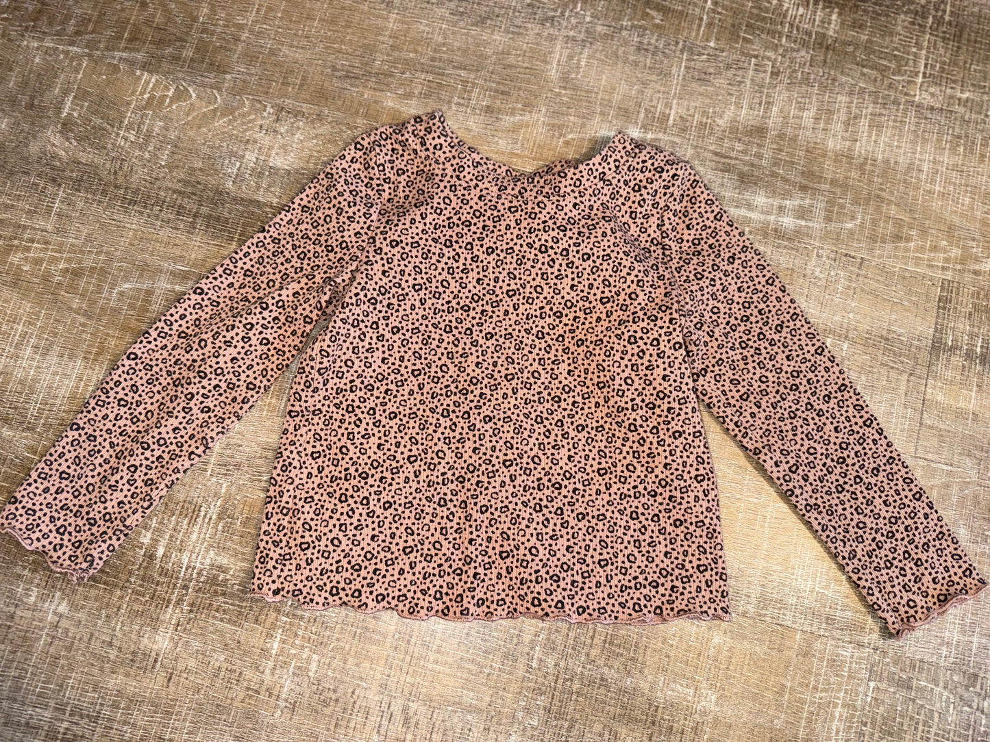 Cat & Jack (3T) Neutral Cheetah Print Long Sleeve Top