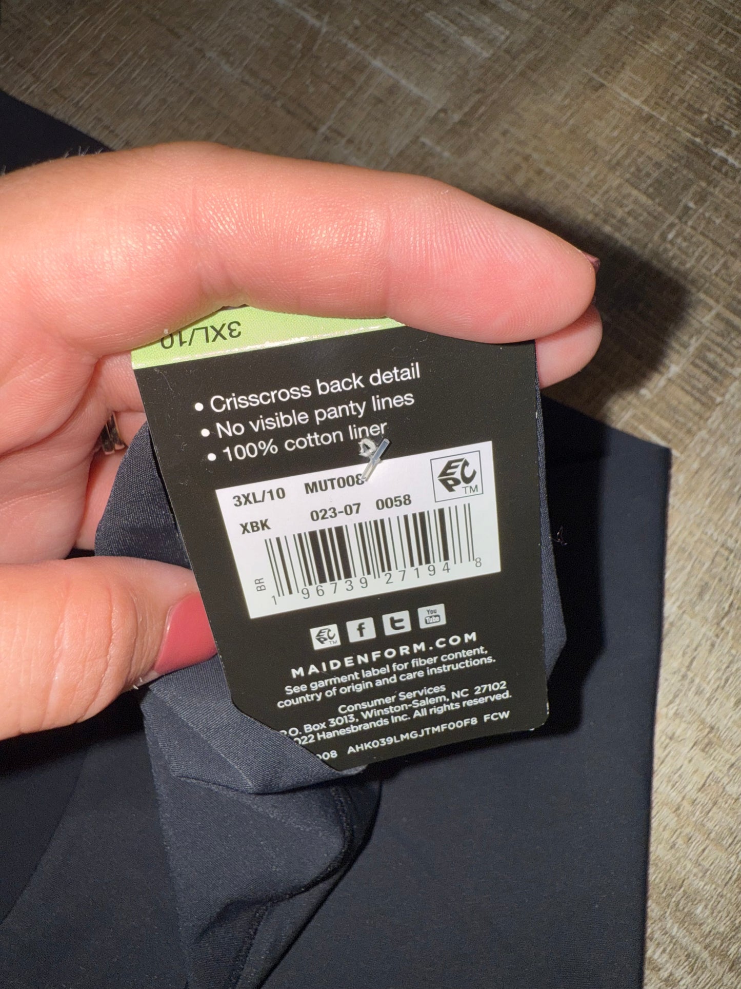 NWT Maidenform (3XL) Brand New Black Free Cut Hipster Undies