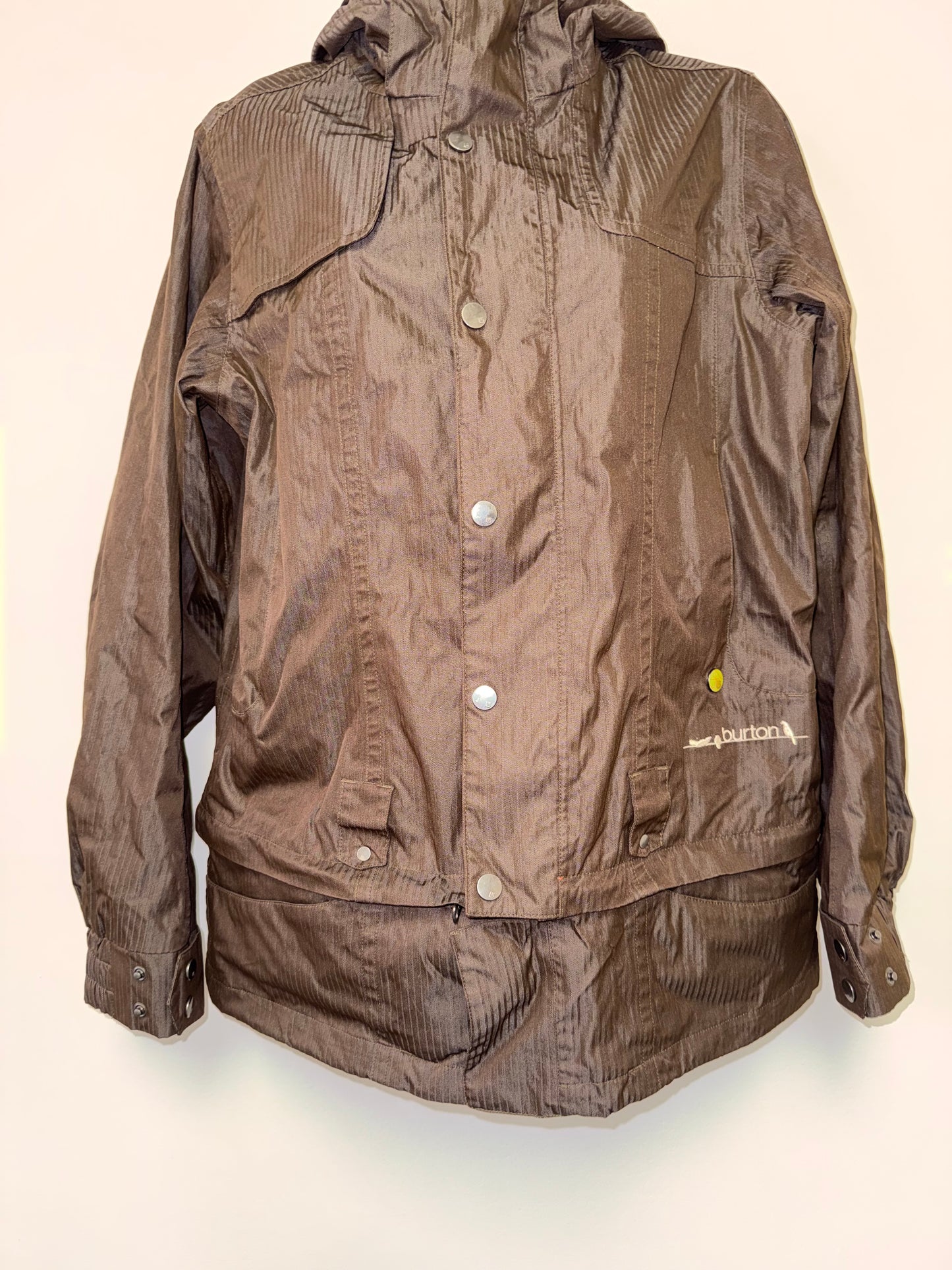 Burton Racing (Medium) Brown Button Up Coat with Zipped Bottom Half