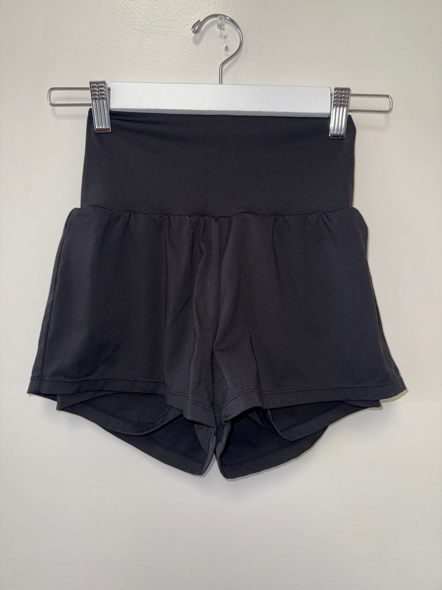 (XS) Black High Rise Sporty Shorts