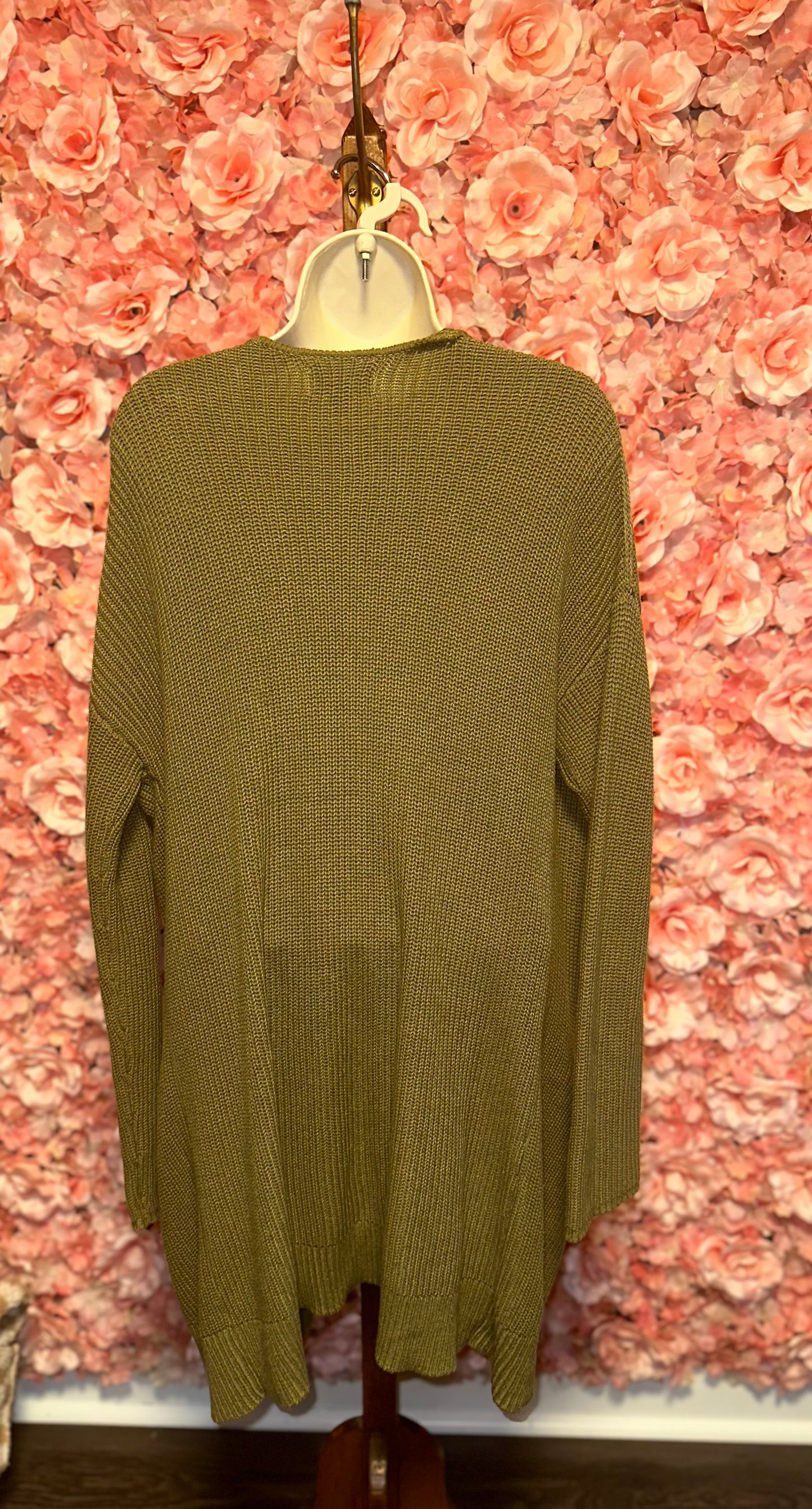 Universal Thread (Large) Green Knit Sweater Cardigan with Pockets