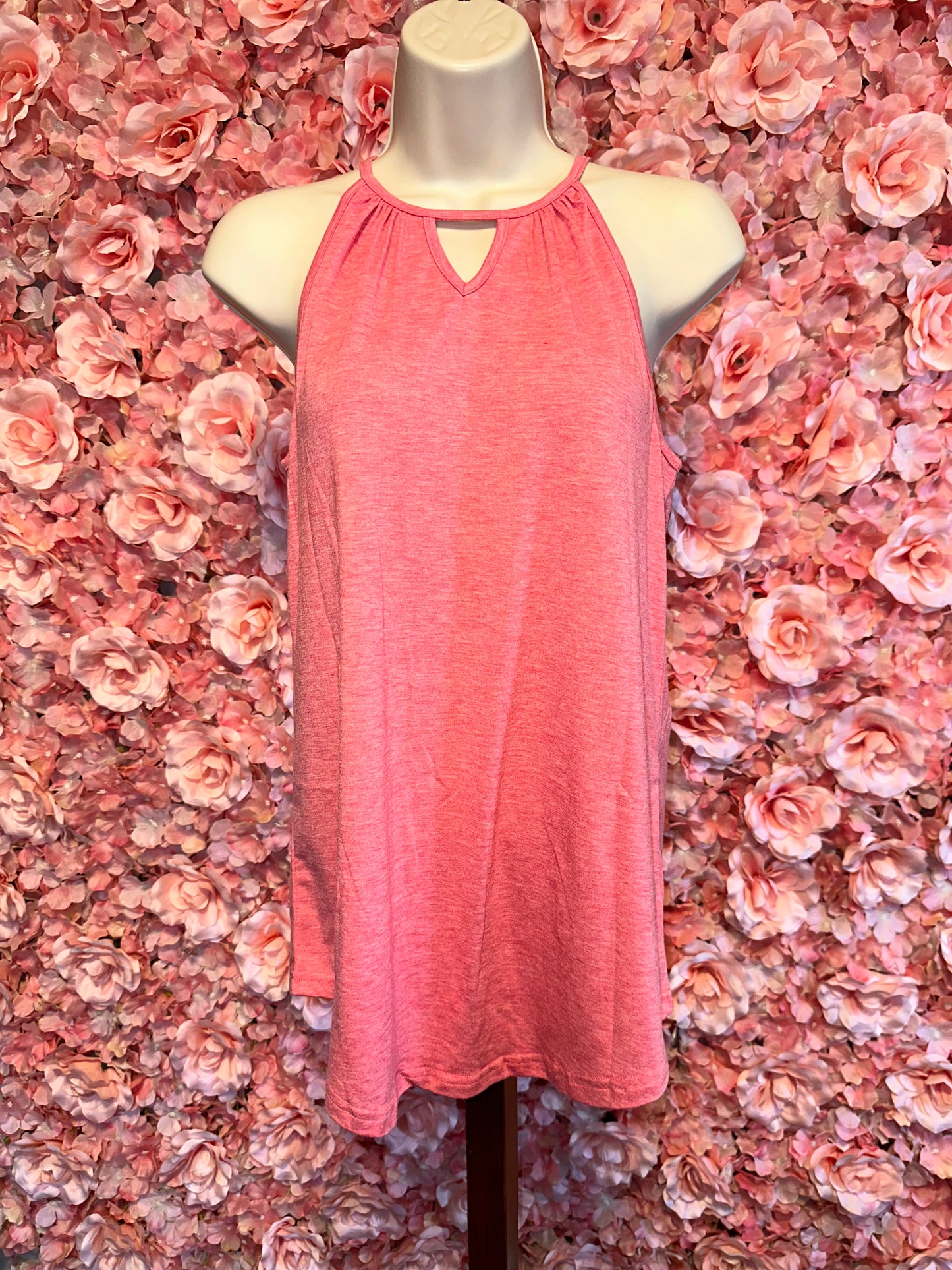 (Small) Brand New Pink Loose Fit Tank Top with Small Cutout