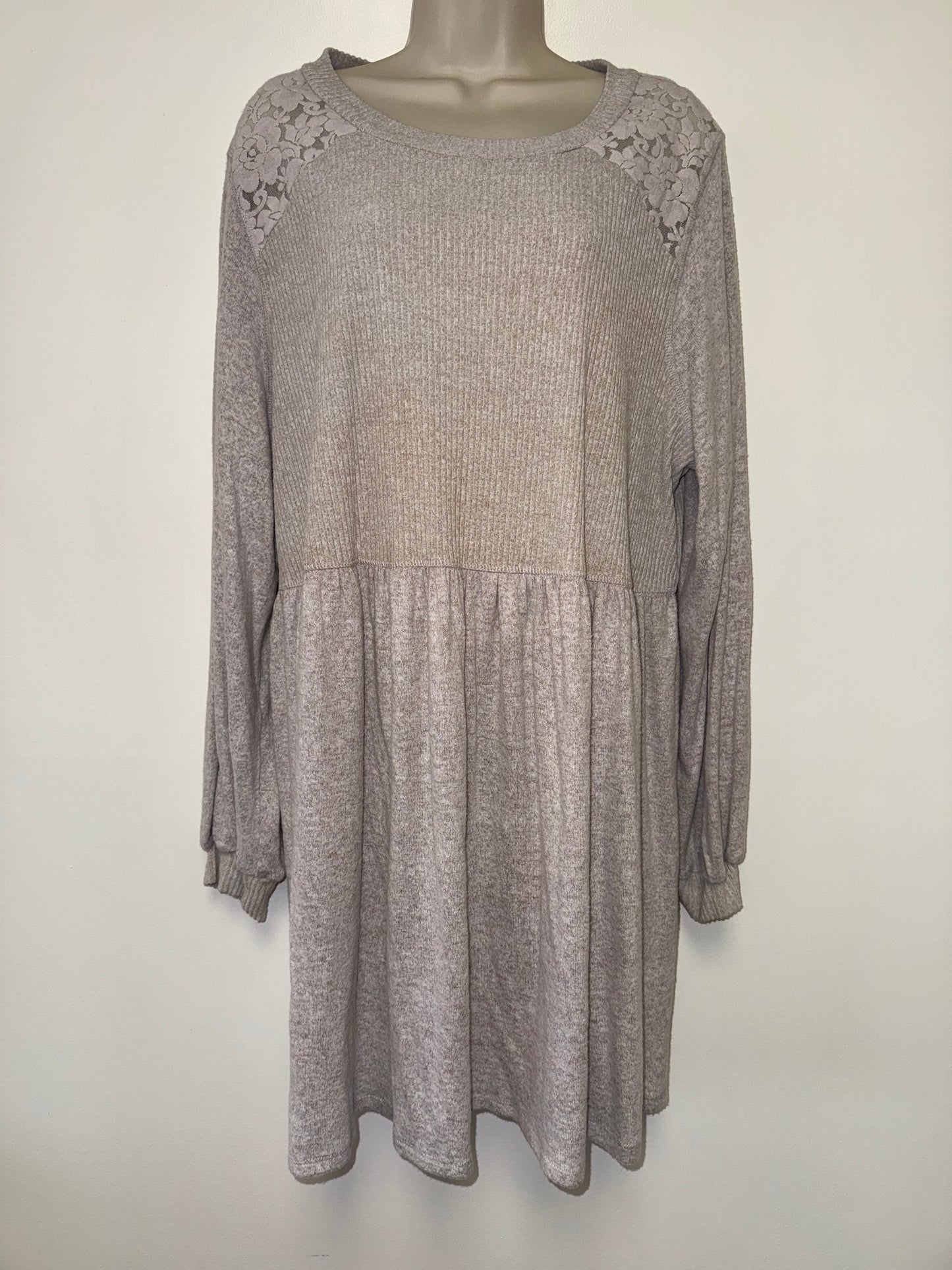 NWT Harper Heritage by Francesca's (2X) Brand New Tan Long Sleeve Midi Dress