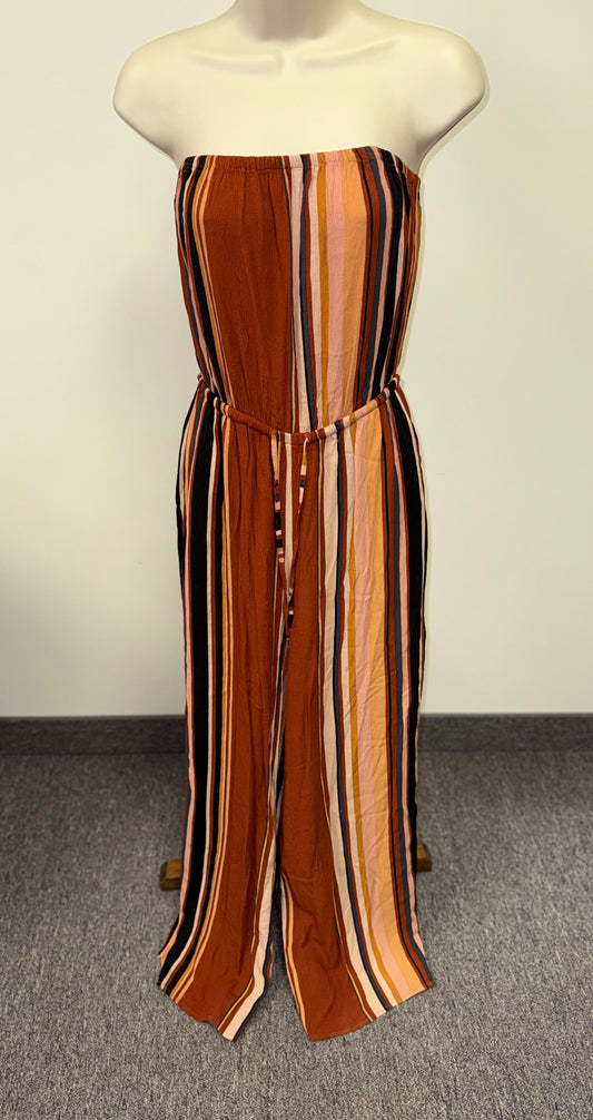 NWT American Eagle (Small) Brand New Neutral Striped Strapless Jumpsuit