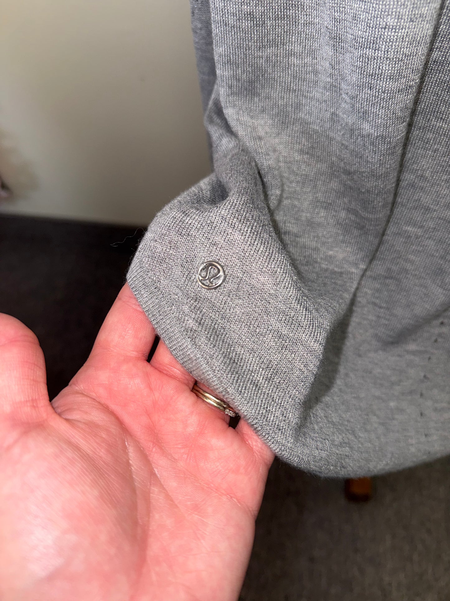 Lululemon Grey Long Sleeve V-Neck Top