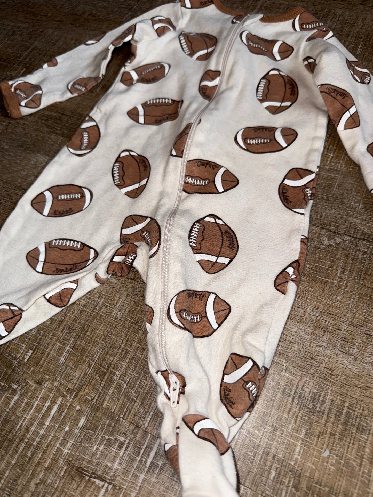 Wonder Nation (0-3Months) Football Themed Neutral Sleepwear Onesie