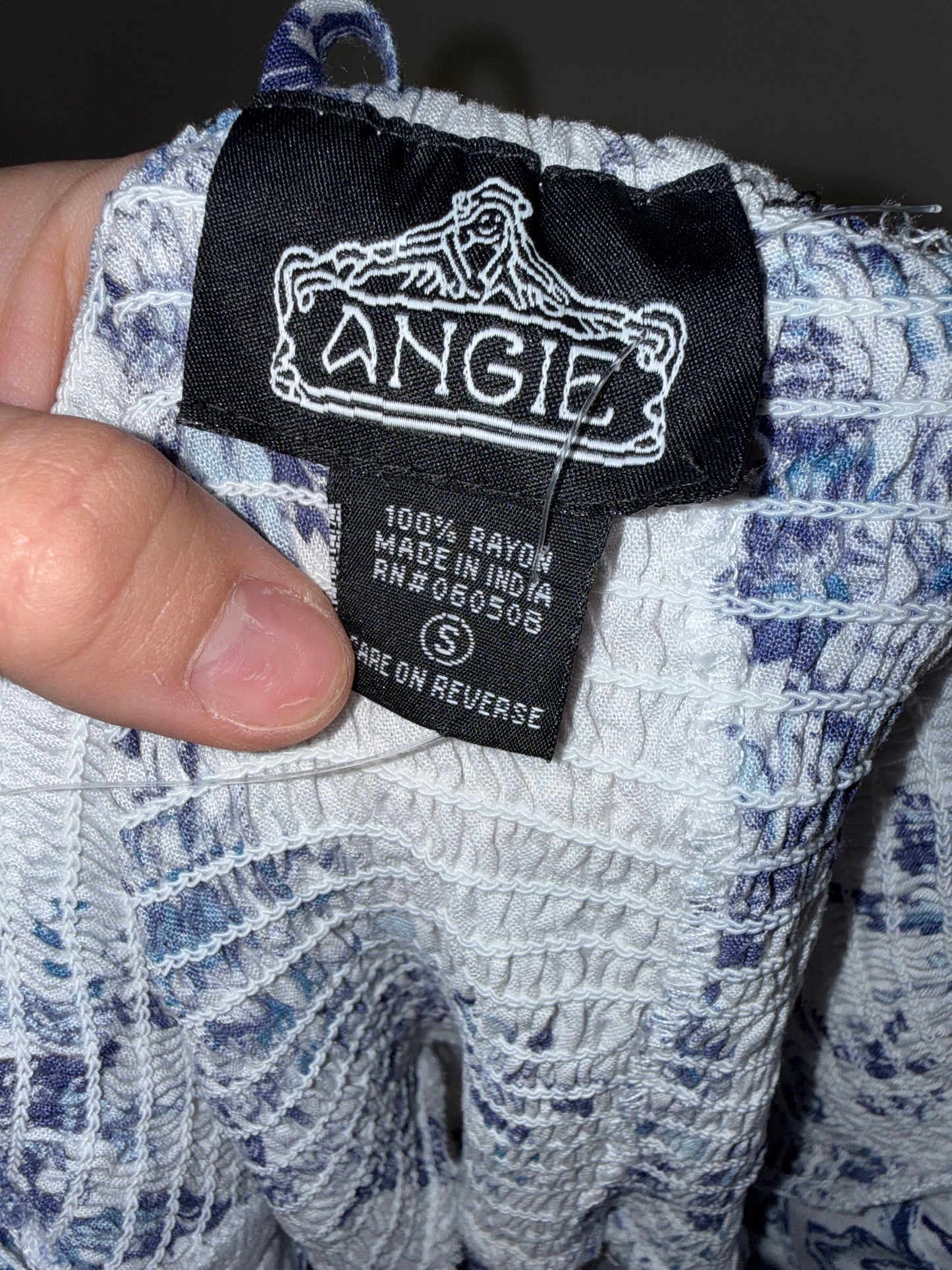 Angie (Small) Blue & White Floral Maxi Dress