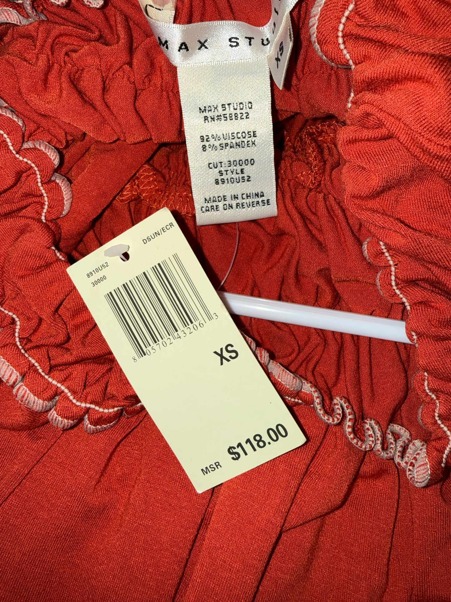 NWT Max Studio (XS) Brand New Burnt Orange Midi Sleeveless Dress