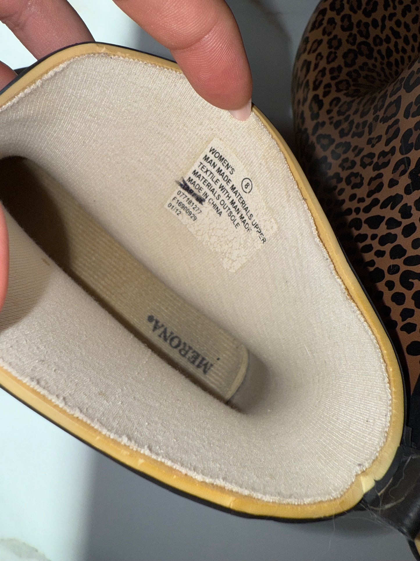 Merona (8) Neutral Cheetah Print Ankle Rain Boots