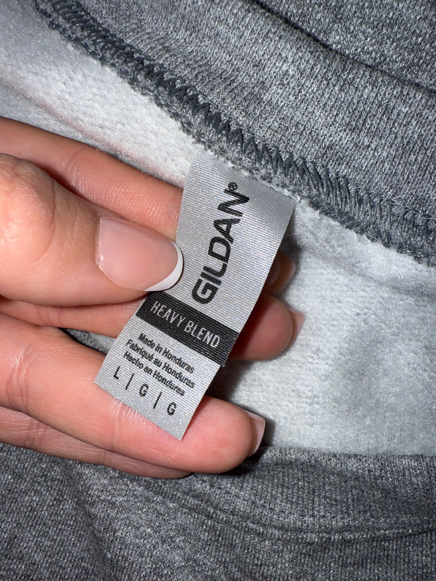 Gildan (Large) Grey 'Game Day' Softball Patched Crewneck Sweatshirt