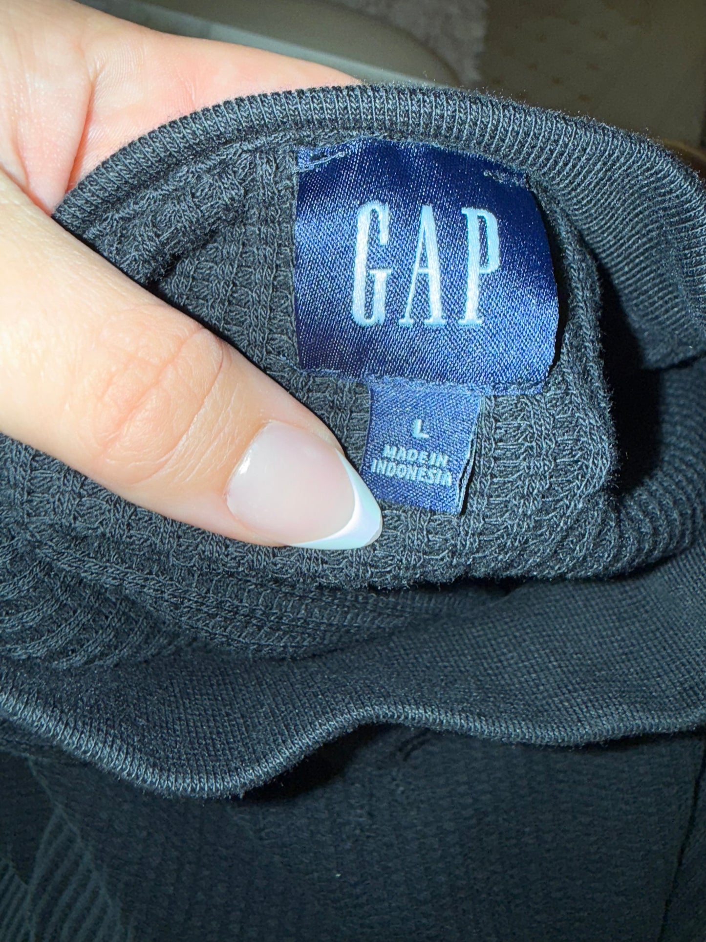 Gap (Large) Black Waffle Knit Long Sleeve with High Neck