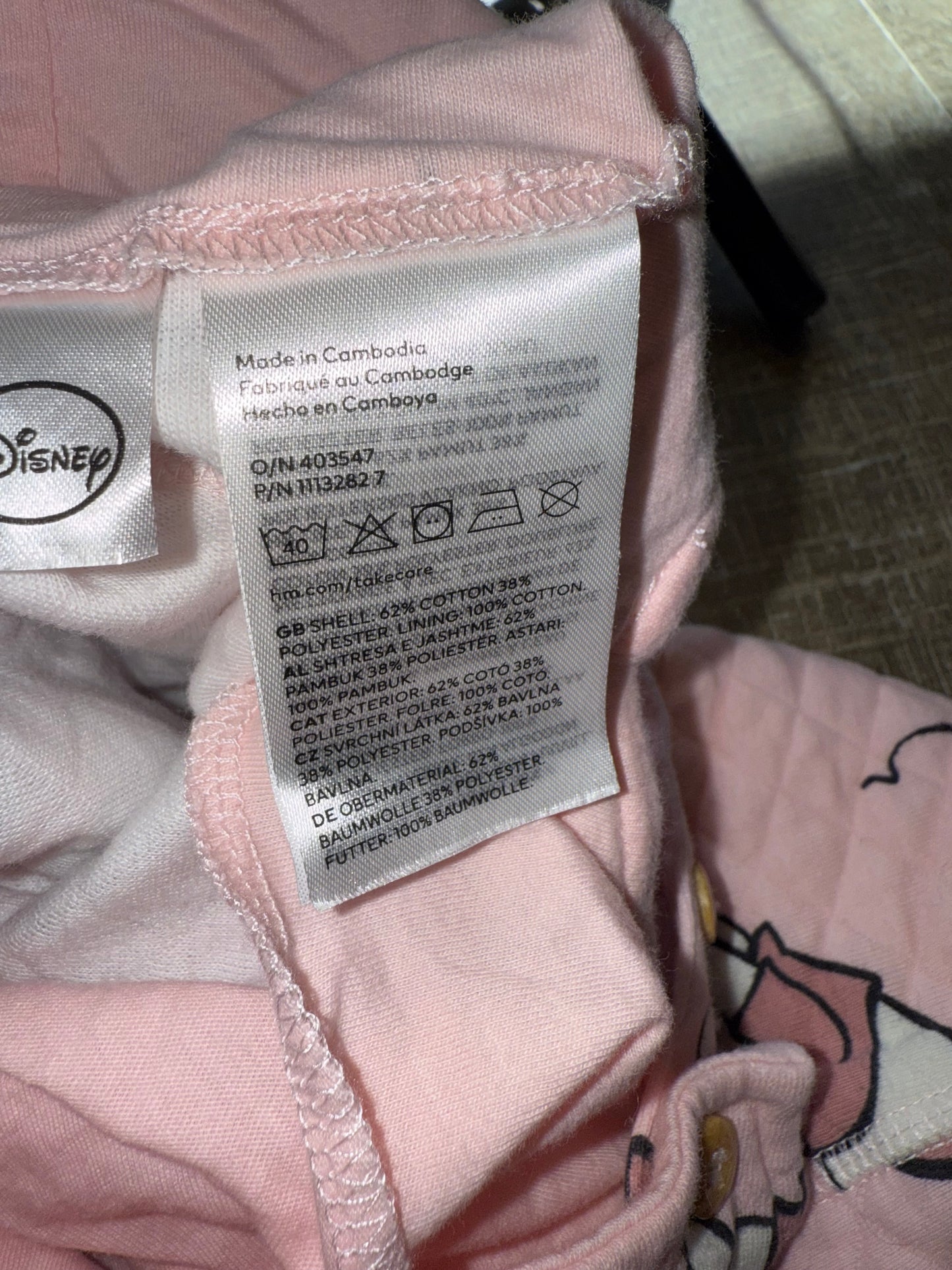 H&M Disney (18 Month) Winnie The Pooh Pink Overalls