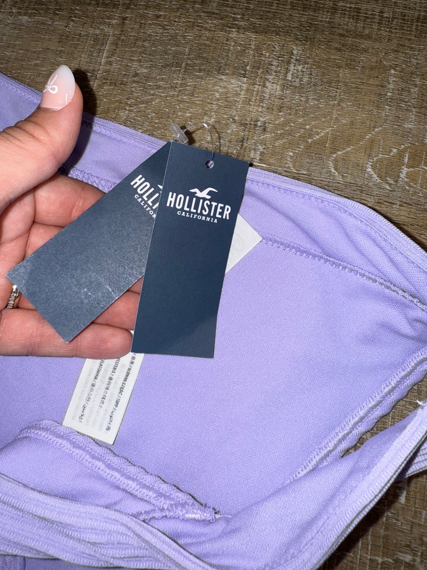 NWT Hollister (Medium) Brand New Purple Ribbed Bikini Swim Bottoms