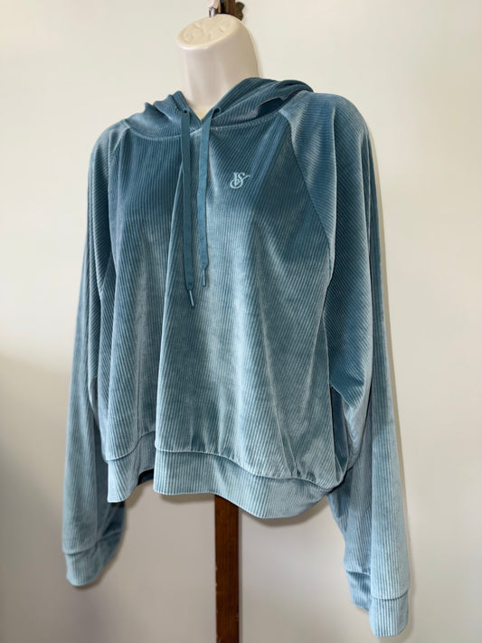 Victoria's Secret On Point (XXL) Blue Soft Ribbed Cropped Hoodie