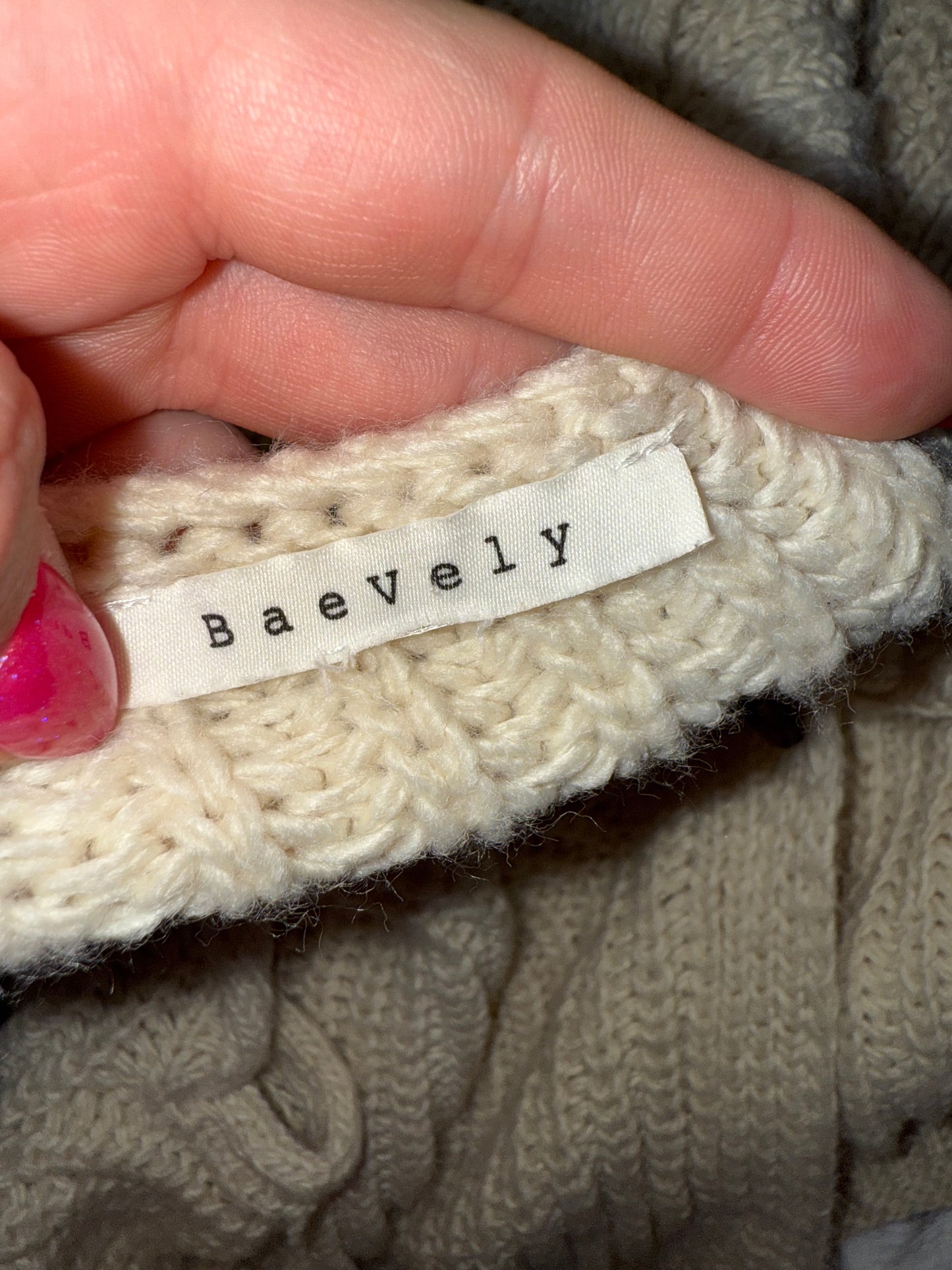 BaeVely (3XL) Cream Knit Sleeveless Button Up Sweater Vest