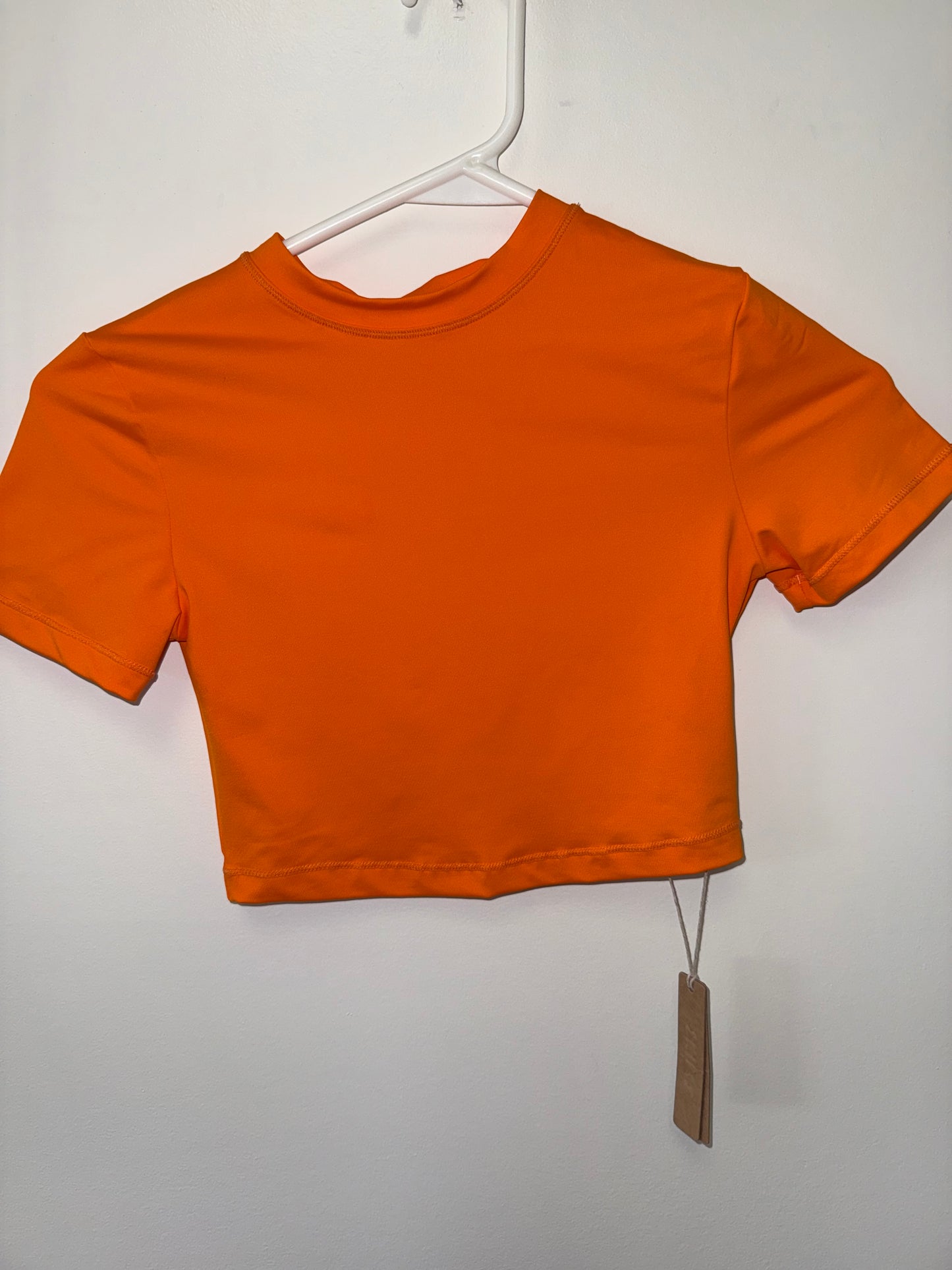NWT SKIMS (XXS) Brand New Orange Recycled Swim Cropped Shirt