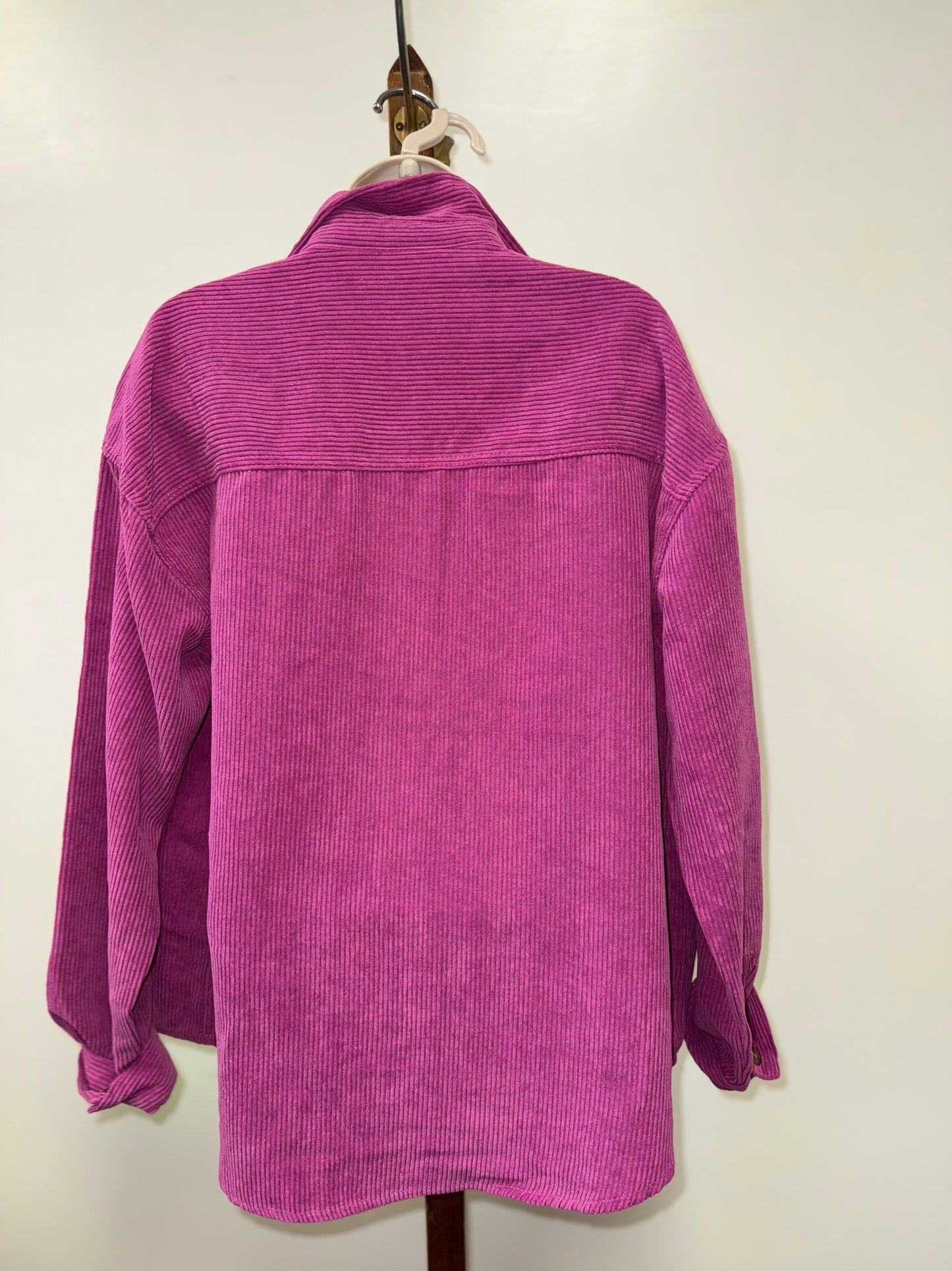 Velvet Heart (Large) Purple Ribbed Lightweight Shacket