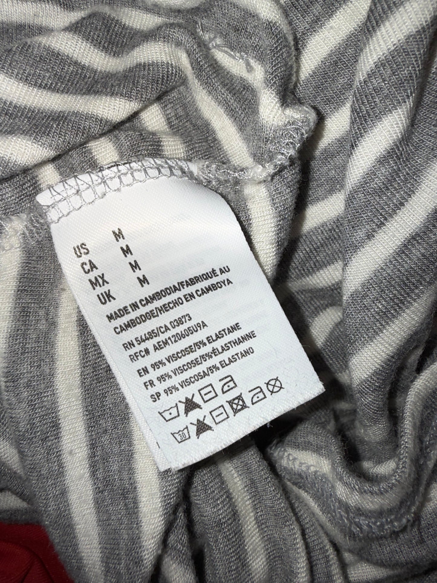 American Eagle (Medium) Grey/White Striped Soft & Sexy Tank Top