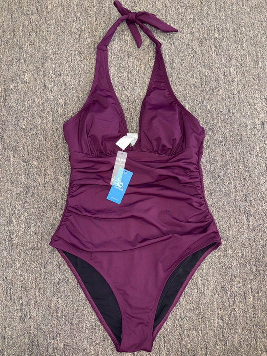 NWT CupShe (Large) Brand New Purple Halter Tied Neck One Piece Bathing Suit