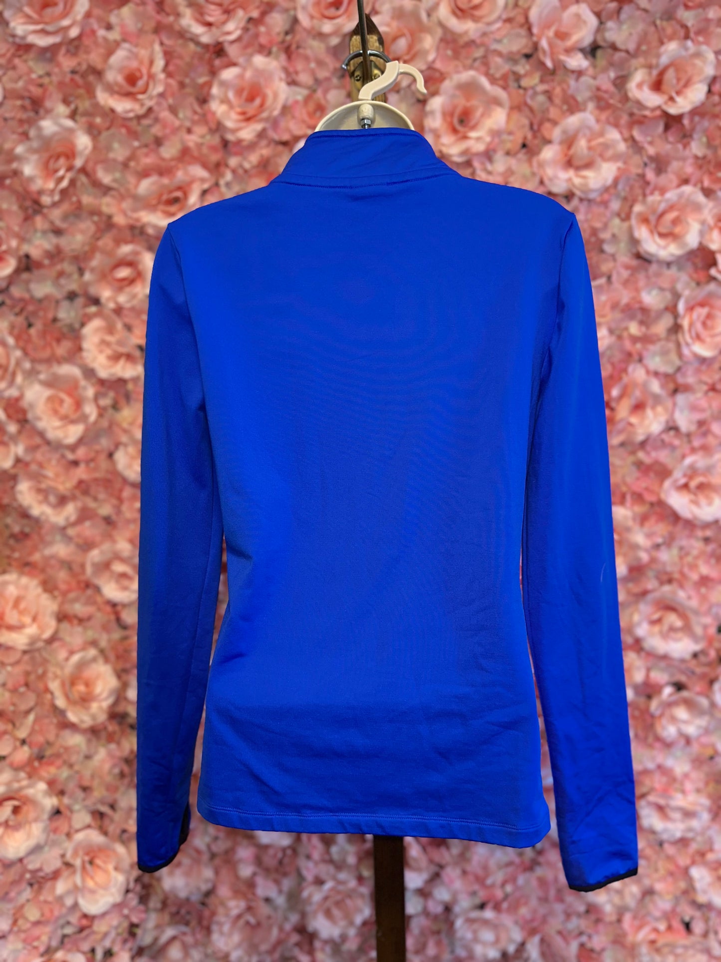 PINK VS Ultimate (Small) Blue Form Fitting 3/4 Zip Up Running Sweatshirt