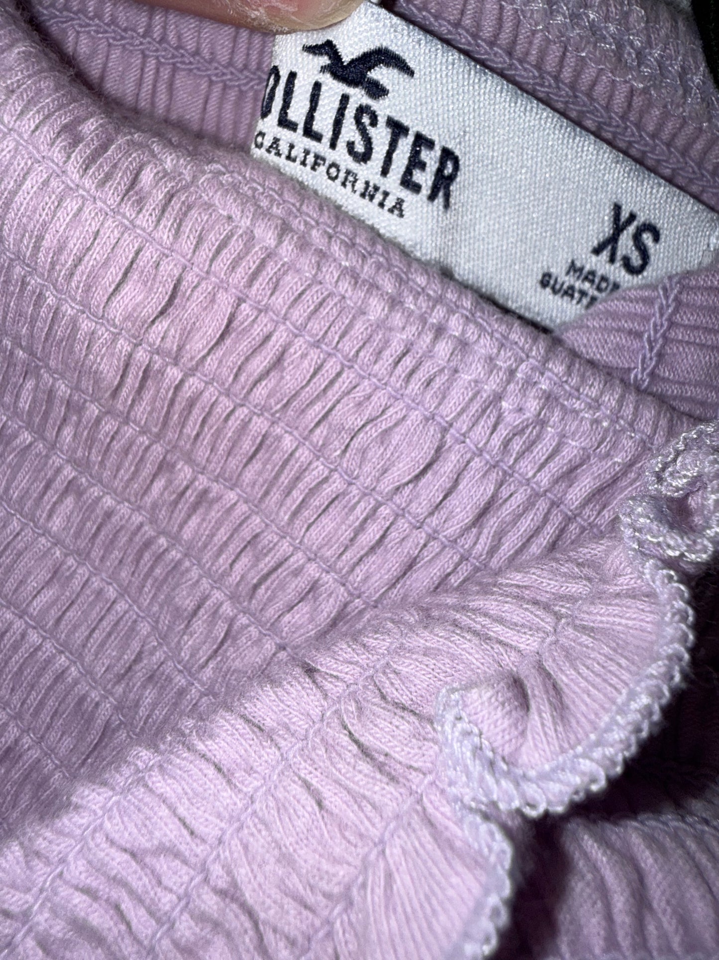 Hollister (XS) Purple Scrunched Cropped Tank Top