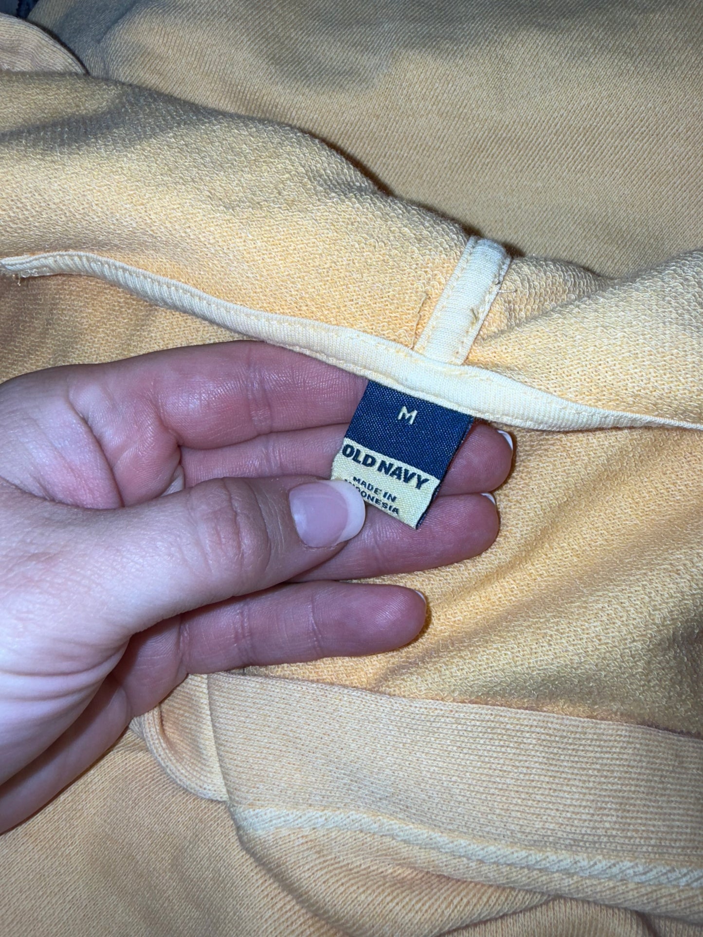 Old Navy (Medium) Yellow V-Neck Hoodie