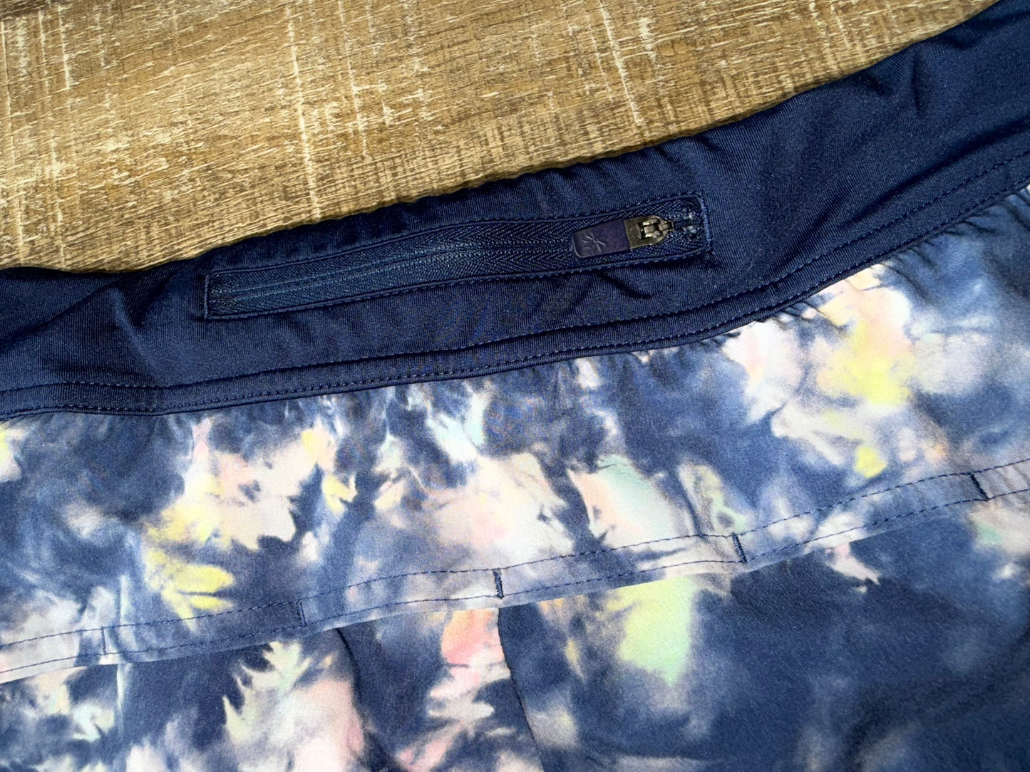 Athleta Girl (XL) Blue/Pink Tie Dye Sporty Shorts with Zipped Pocket
