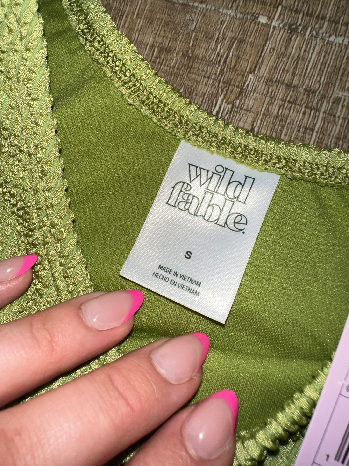 NWT Wild Fable (S) Green Mid Rise Ultra High Leg Super Cheeky Bikini Bottoms