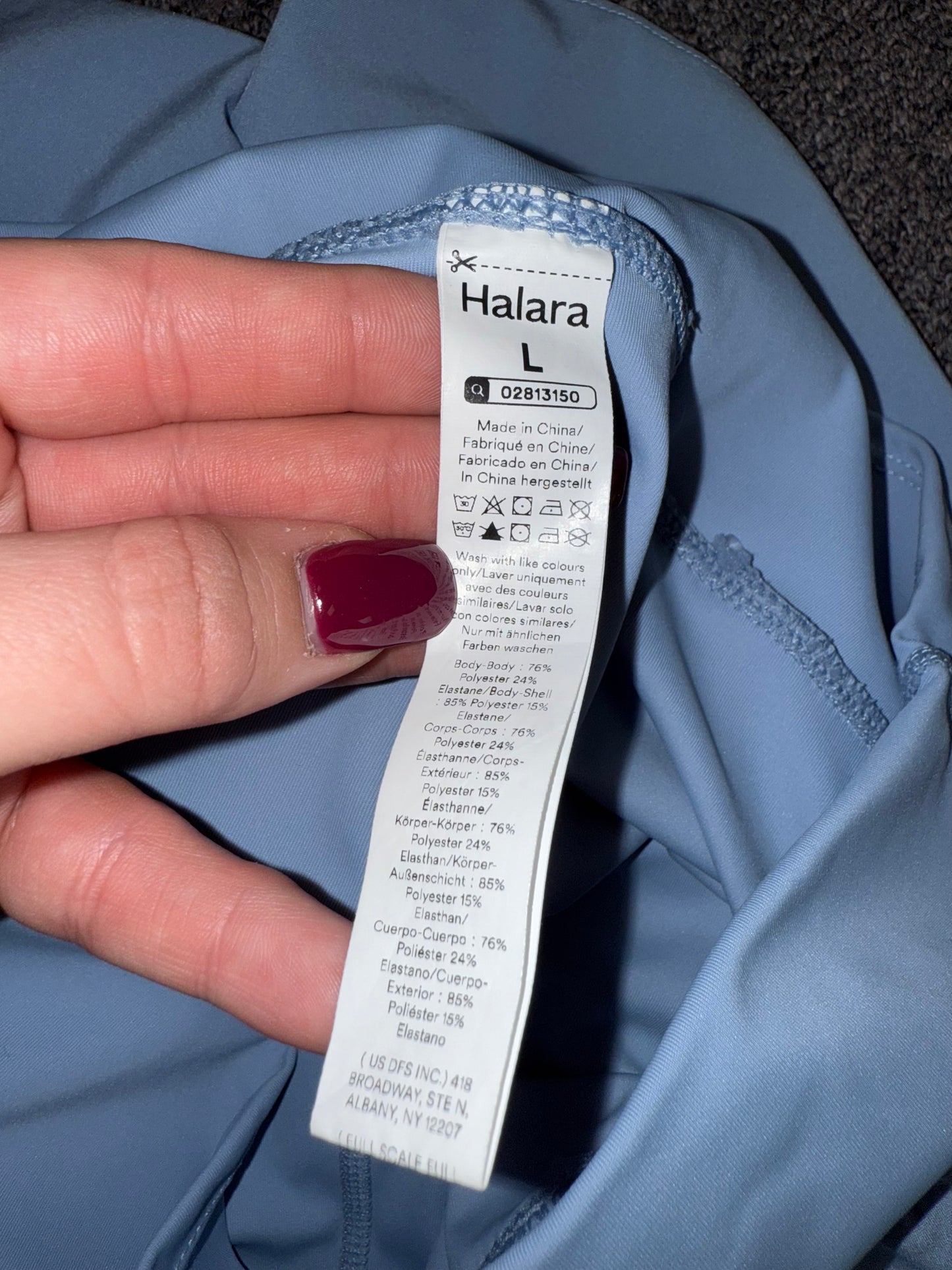 Halara (Large) Blue Sporty High Rise Shorts with Built in Spandex