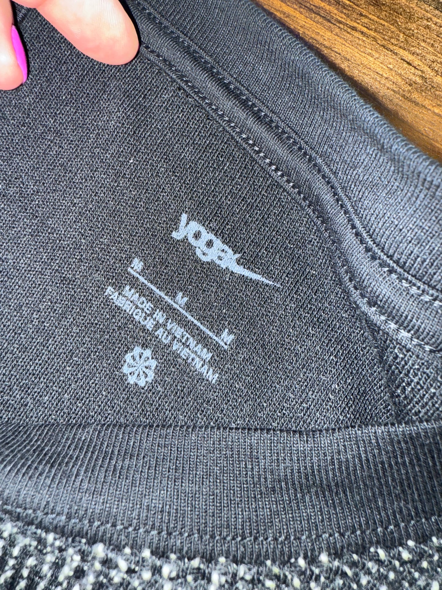 NWT Nike Yoga (Medium) Brand New Black/Grey Knit Cropped Crewneck Sweatshirt