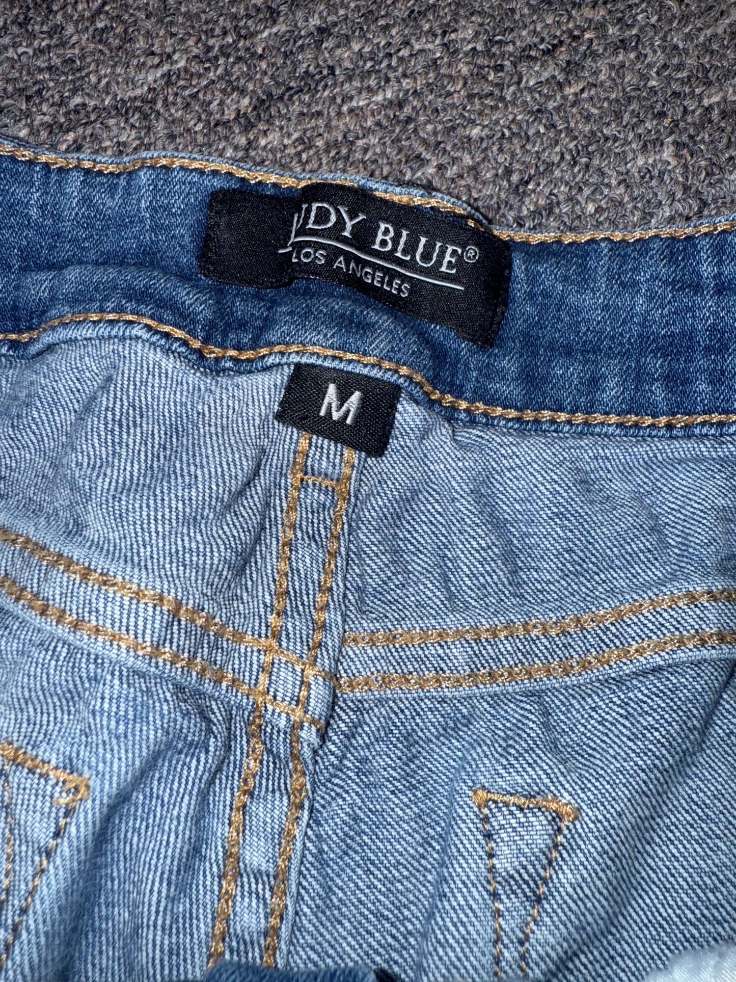 Judy Blue (Medium) Blue Distressed Denim Jean Shorts