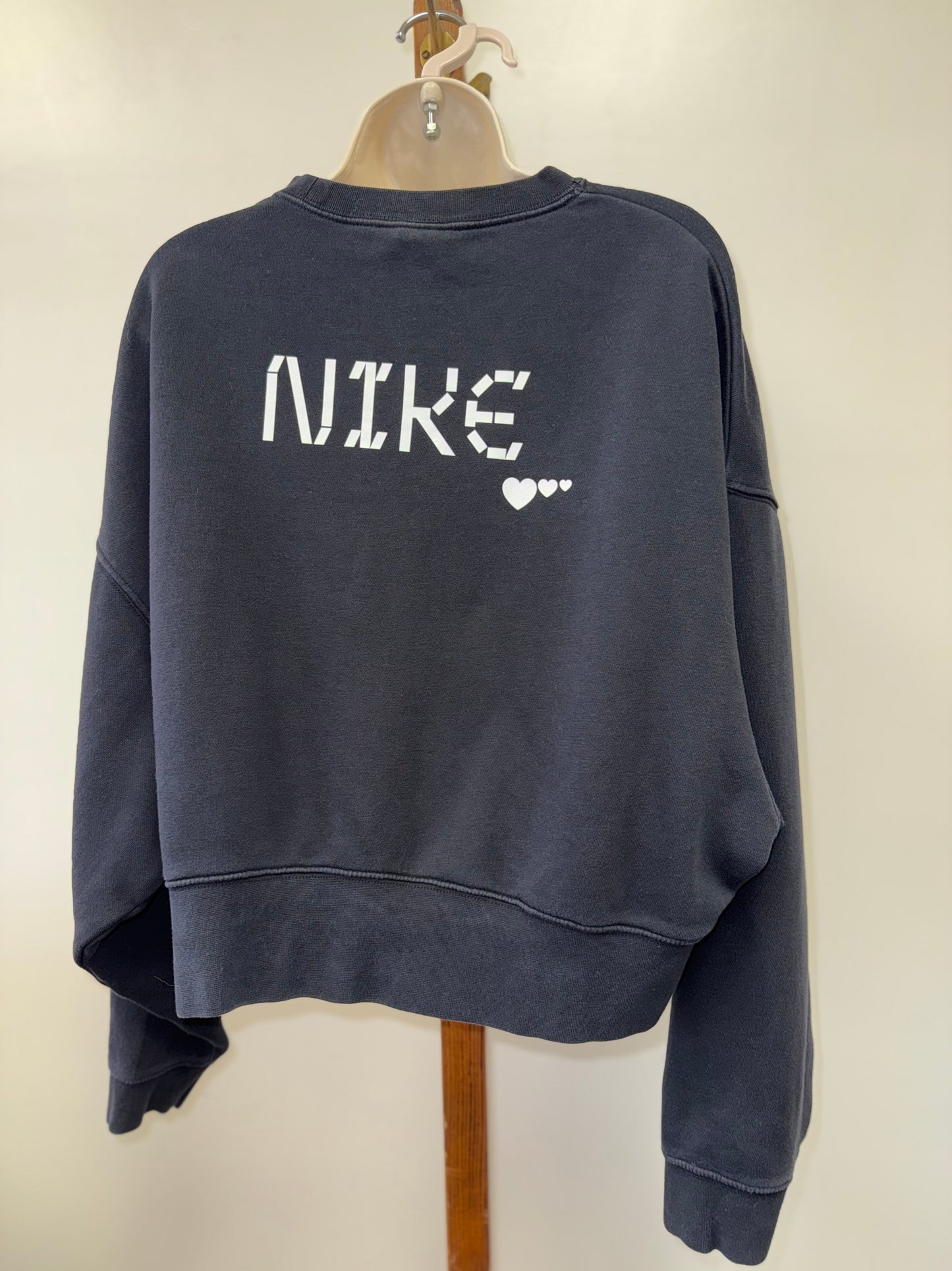 Nike (XS) NYC Black Oversized Cropped Crewneck