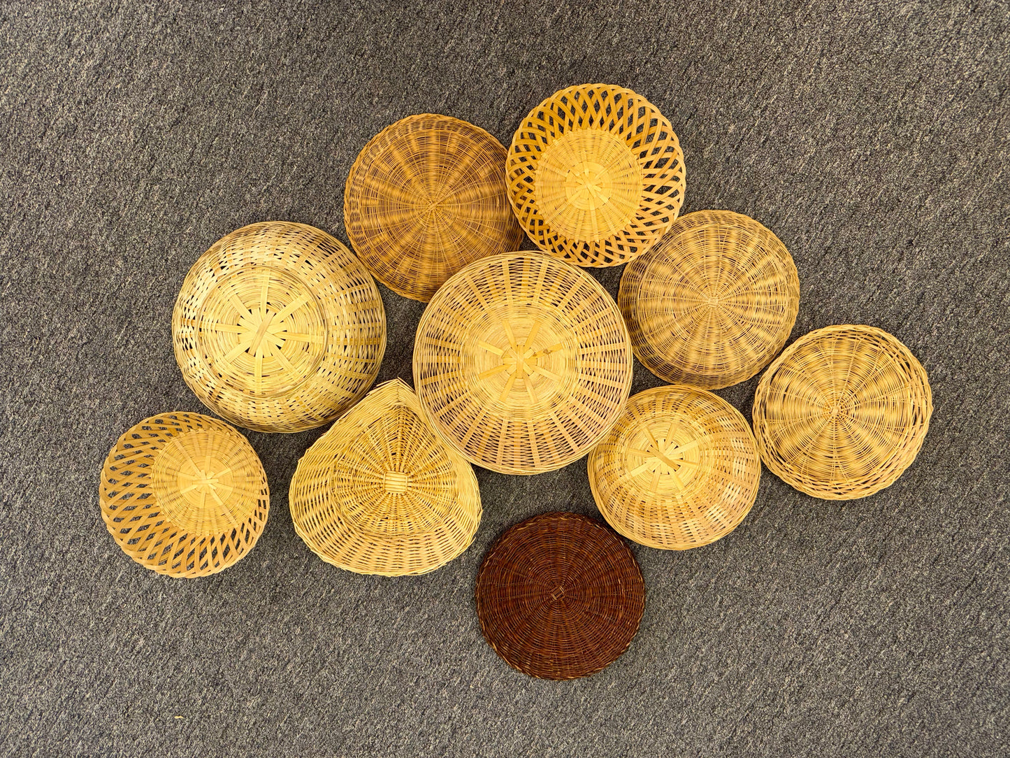 10 Piece Wicker Basket Set - Basket Wall Starter