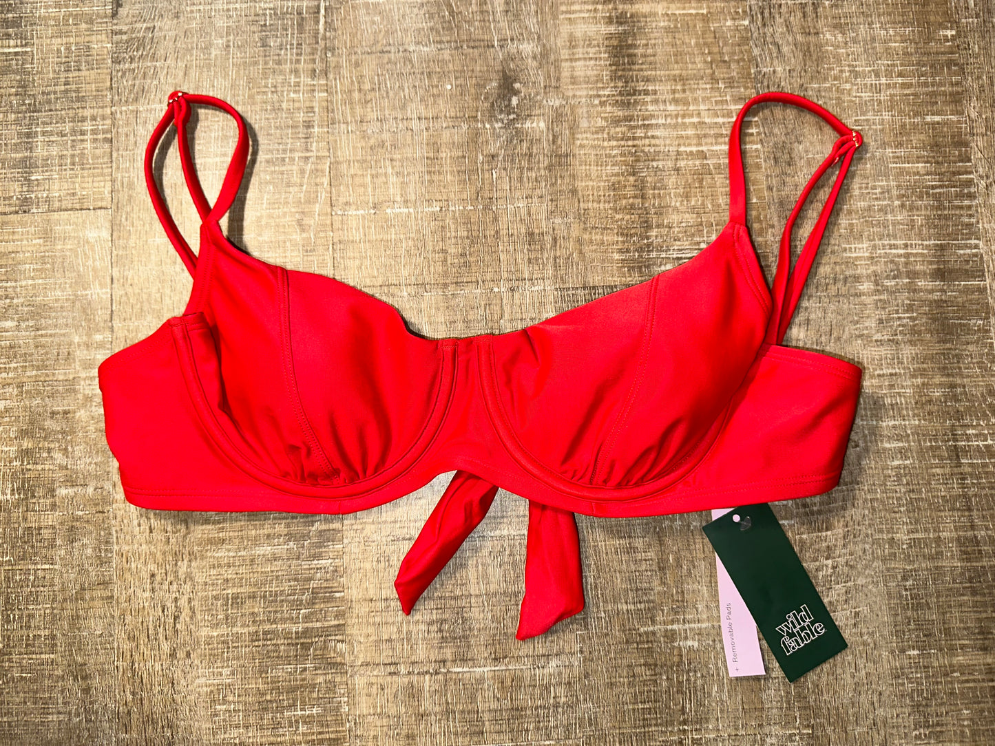 NWT Wild Fable (Medium) Brand New Red Balconette Bikini Top