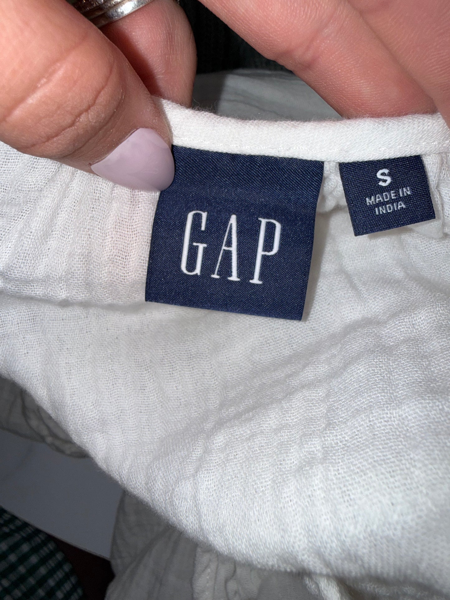 GAP (Small) White Ruffle Midi Sleeveless Dress with Pockets