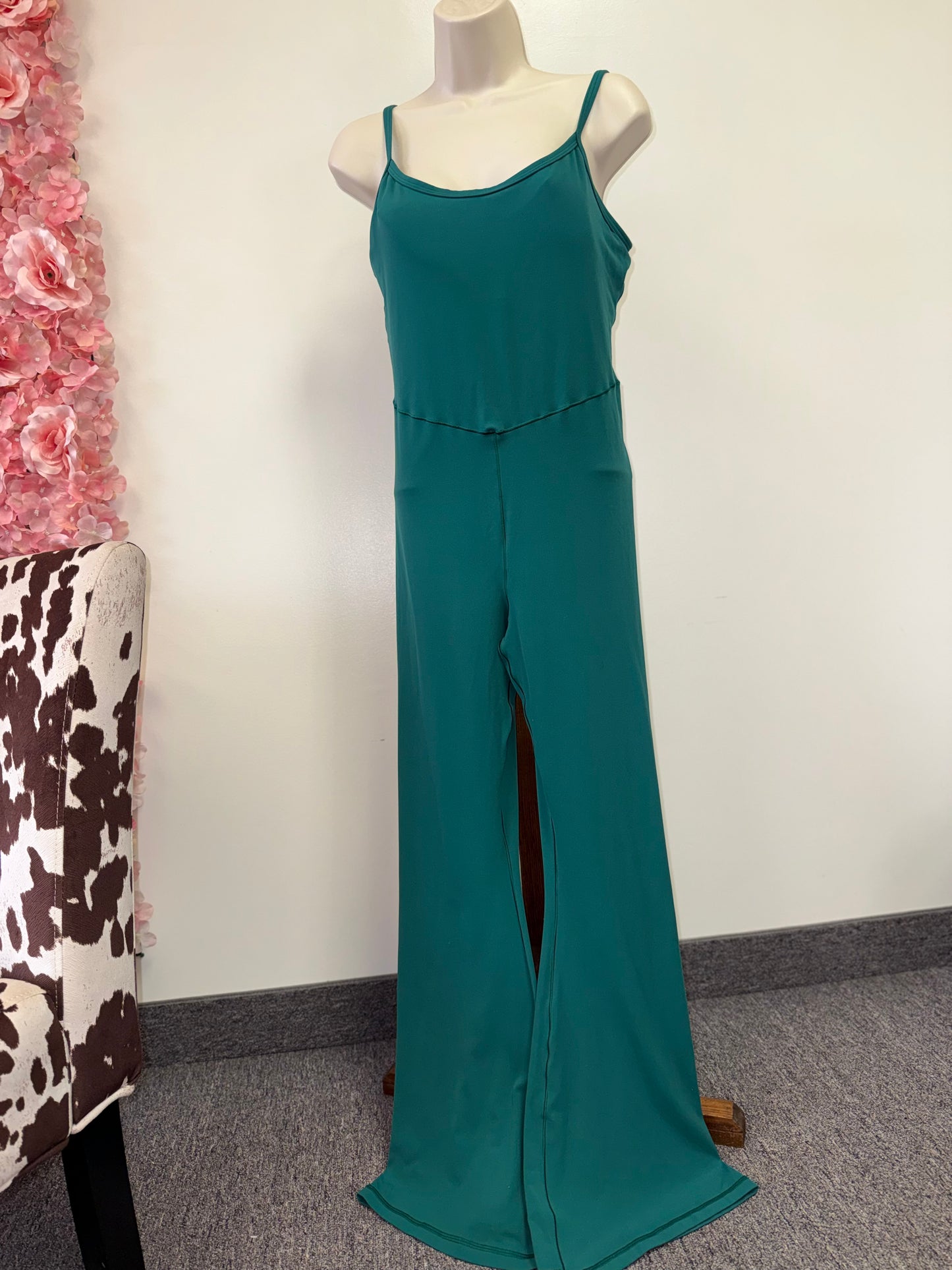 Aerie (Large) Green Real Me Flare Jumpsuit