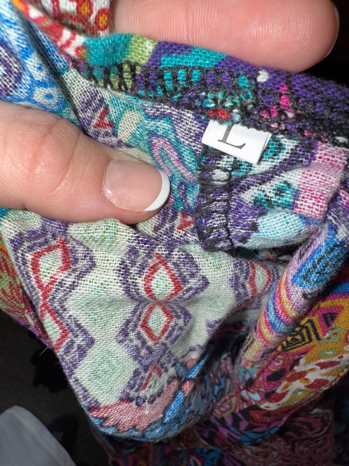 (Large) Pattern Colorful Boho Overalls