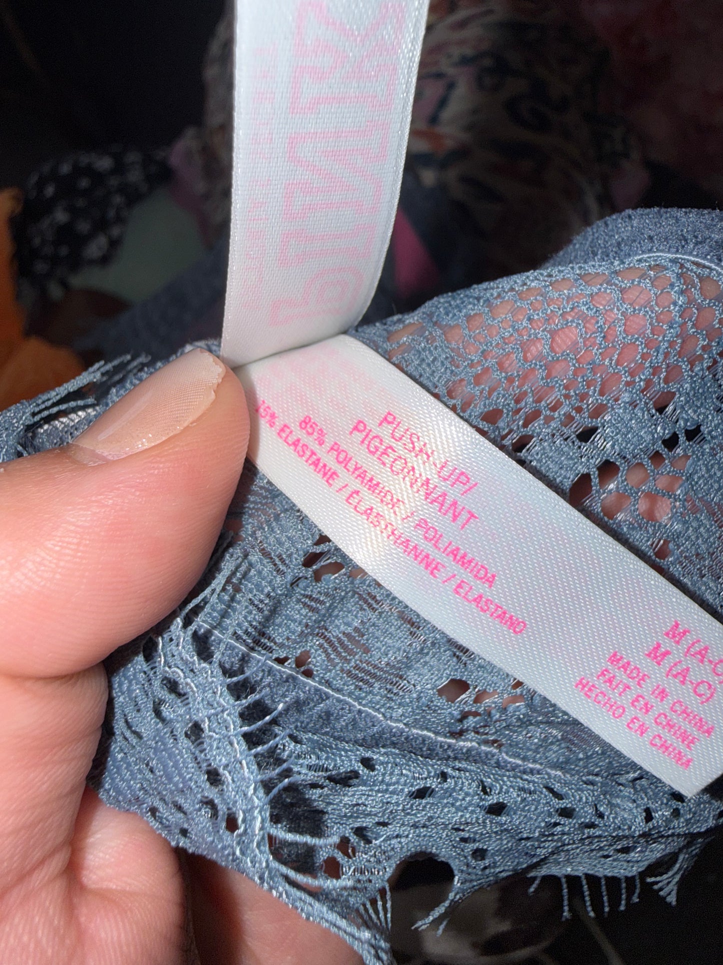 PINK Victoria's Secret (Medium) Blue Push Up Bralette