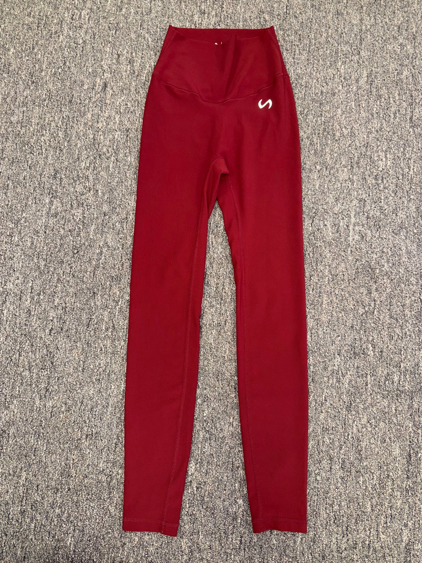TLF (Small) Take Life Further Red Lightly Ribbed High Rise Leggings