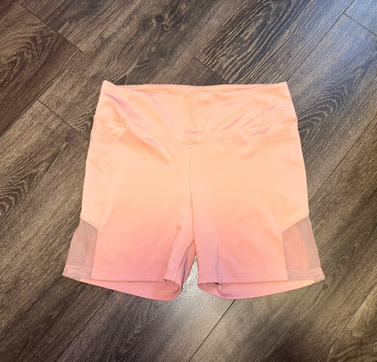 PINK VS (XL) Pink Biker Shorts with Pockets and Mesh Bottoms