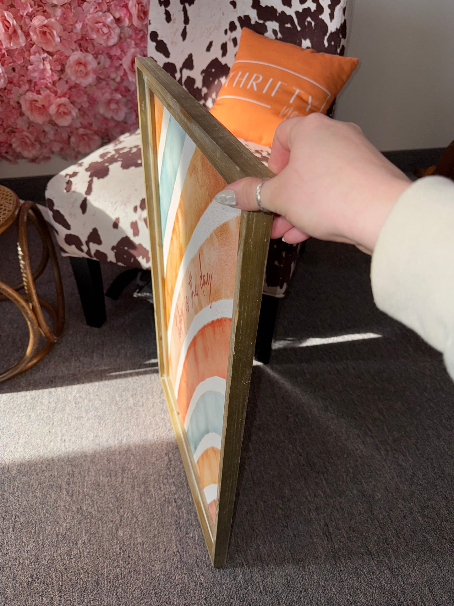 'today is the day' Rainbow Wooden Sign