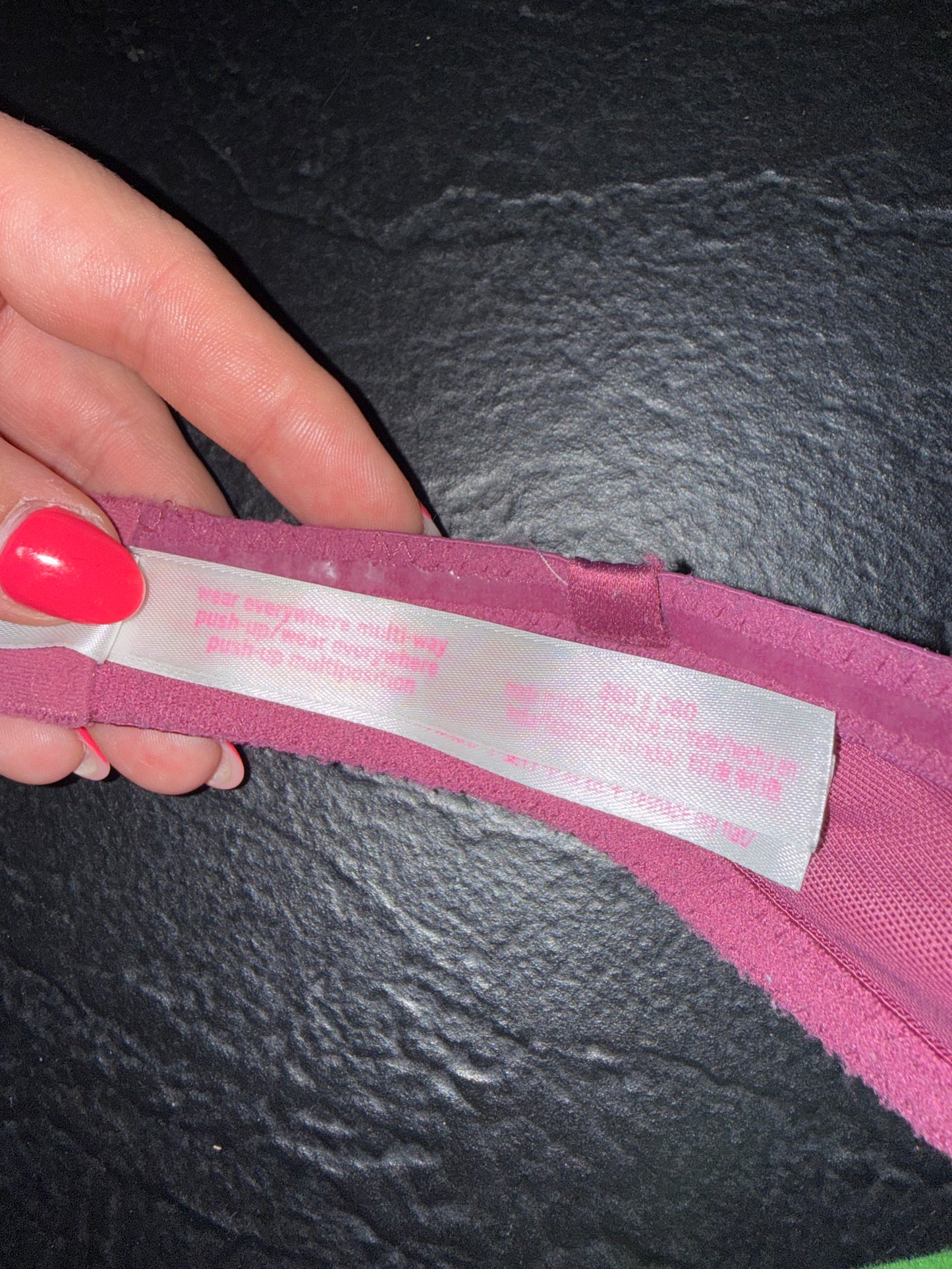 PINK Victoria's Secret (36B) Pink Strapless Wear Everywhere Push Up Bra
