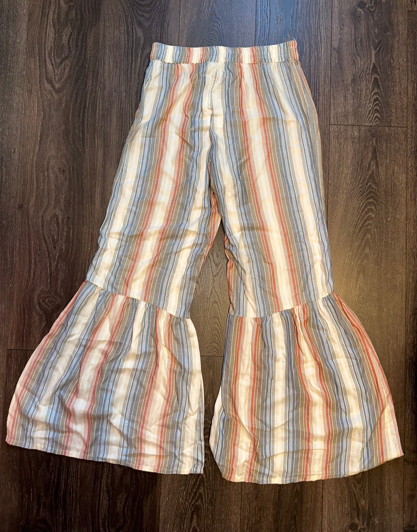 NWT Angie (Large) Brand New Striped Bell Bottom Rayon Pants