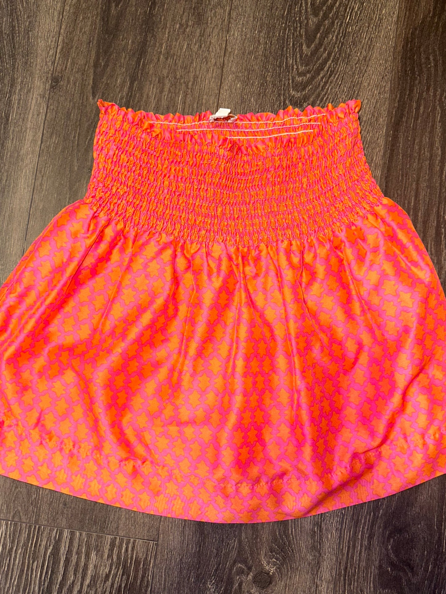 J. Marie (Small) Pink//Orange Pattern Midi Skort