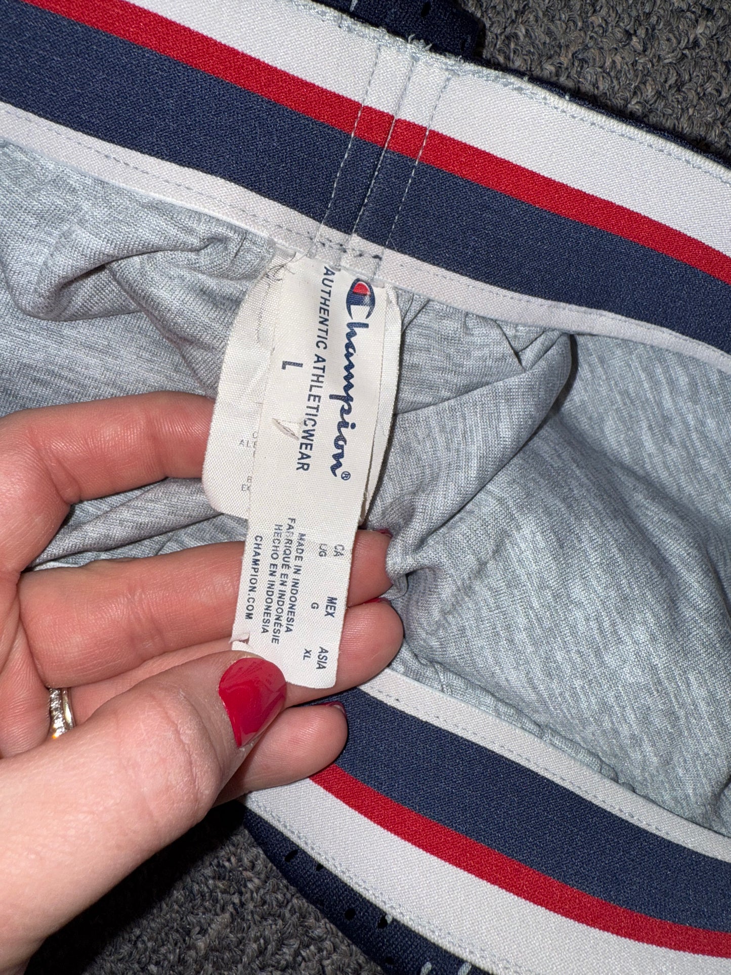 Champion (Large) Women's Navy Blue Mesh Activewear Shorts