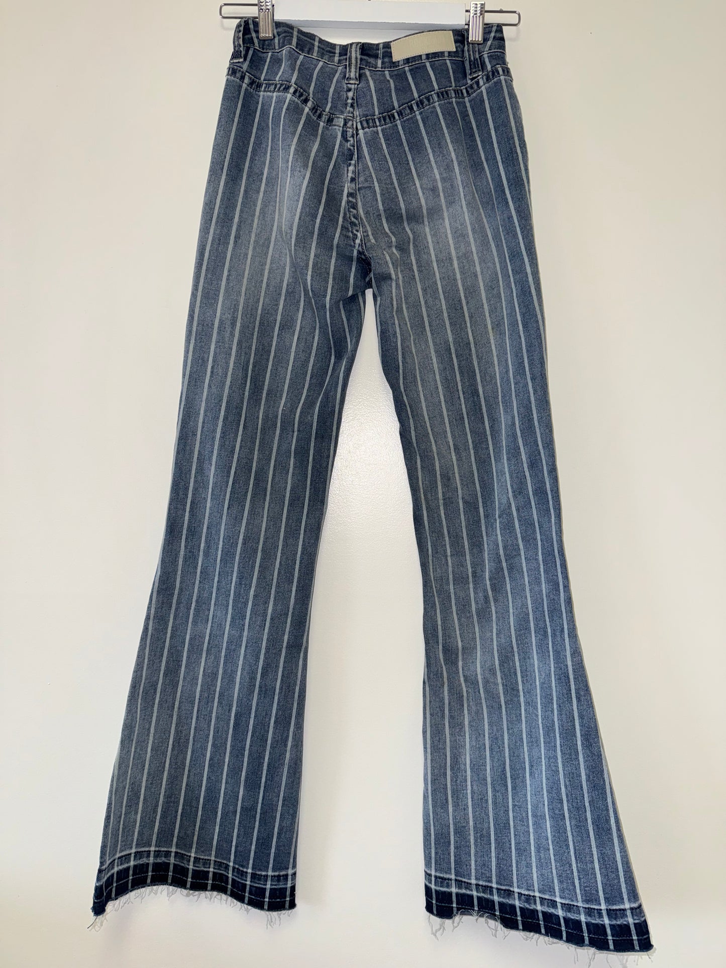Rock&Roll (24) Striped High Rise Trouser Denim Bootcut Jeans