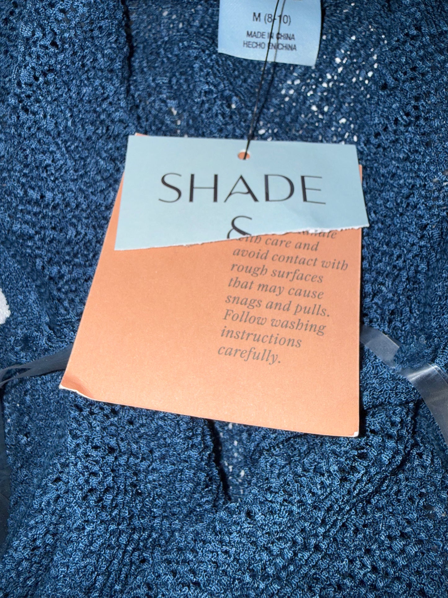 NWT Shade & Shore (Medium) Brand New Blue Knit Coverup Swim Dress