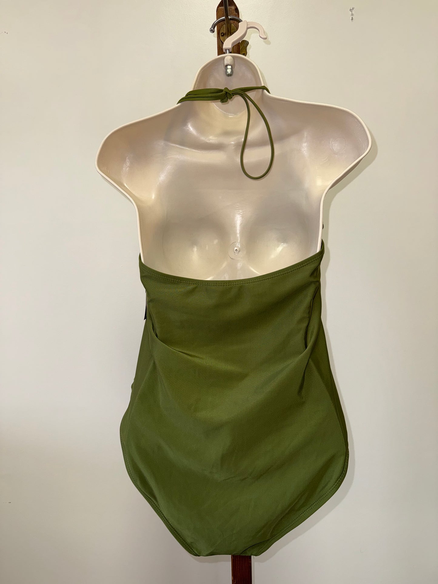 NWT NOBO (XL) Brand New Green One Piece Halter Cheeky High Leg Swimsuit